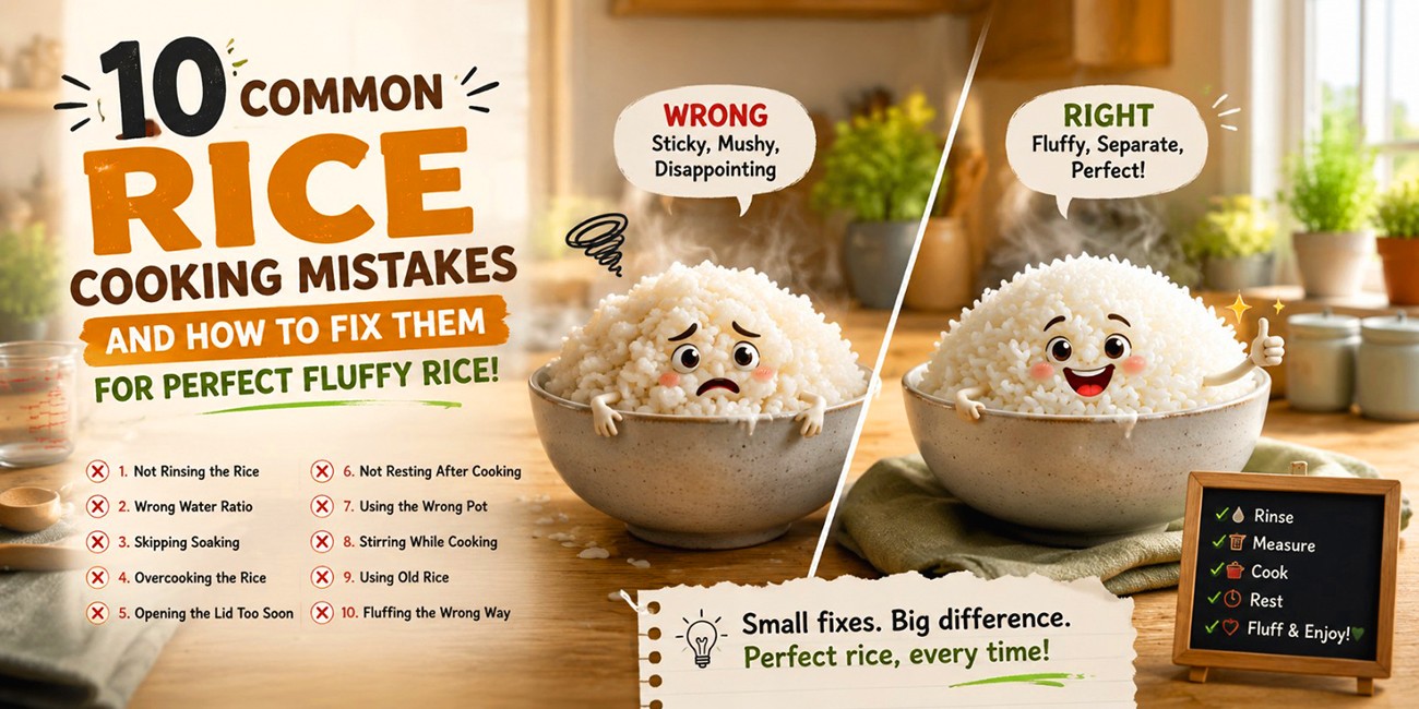 10 Common Rice Cooking Mistakes and How to Fix Them for Perfect Fluffy Rice!