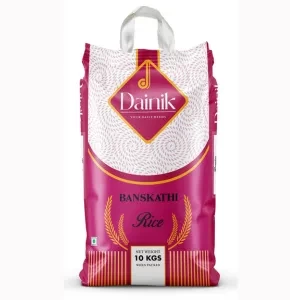 Dainik Regular Banskathi Rice 10Kg | Daily Use Non-Basmati Rice India | Medium to Long Grain | Affordable Family Rice Pack | Soft & Fluffy Cooking Rice | Best for Dal Chawal, Steamed Rice, khichdi